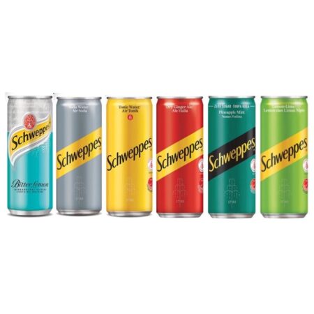 SCHWEPPES CAN (ginger, bitter lemon, VIRGIN mojito, pineapple)